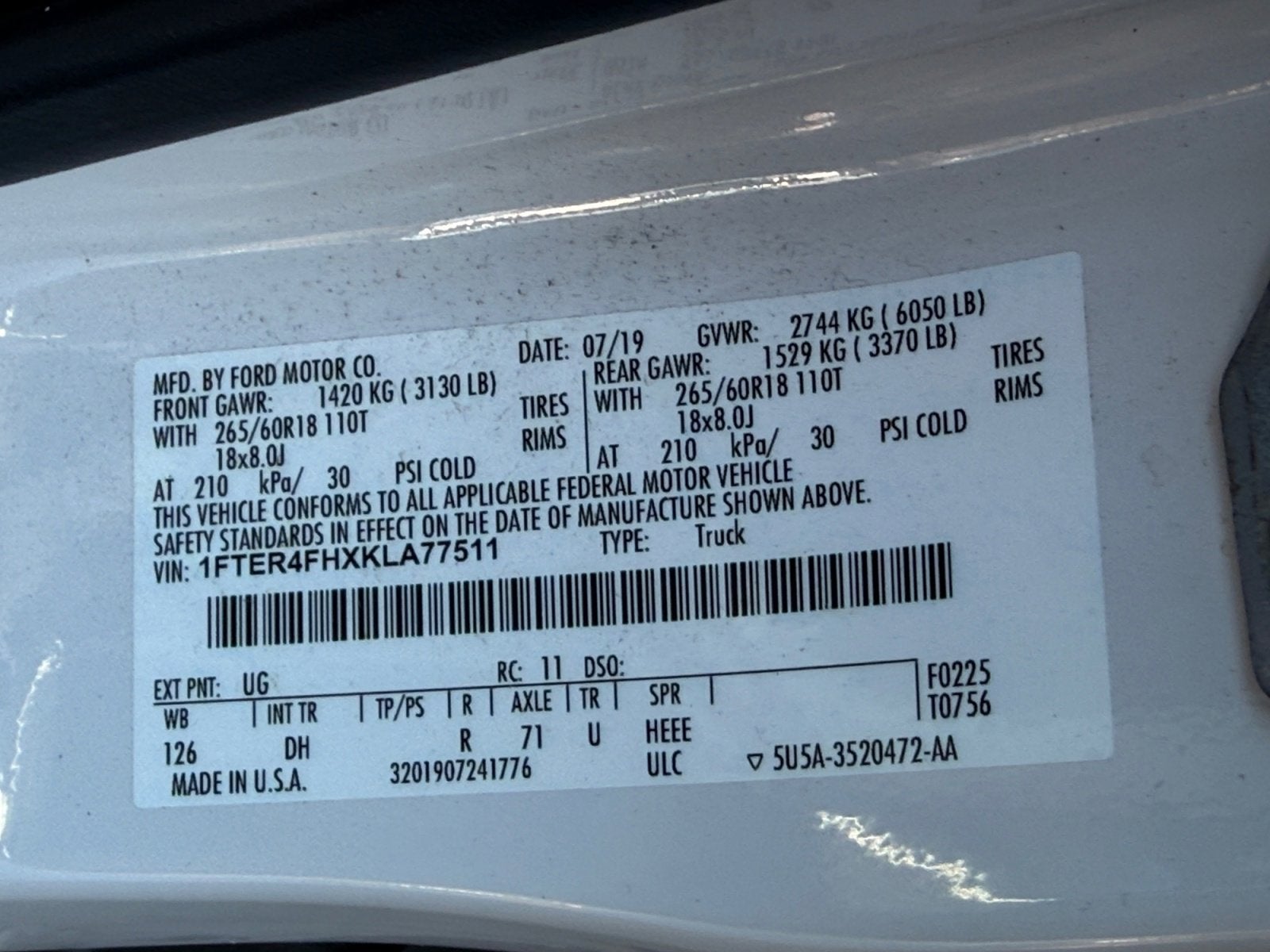 2019 Ford Ranger LARIAT