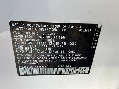 2019 Volkswagen Atlas 3.6L V6 SE w/Technology