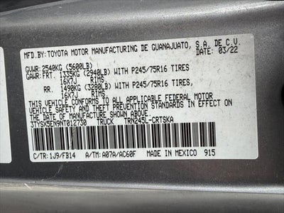 2022 Toyota Tacoma 4WD SR