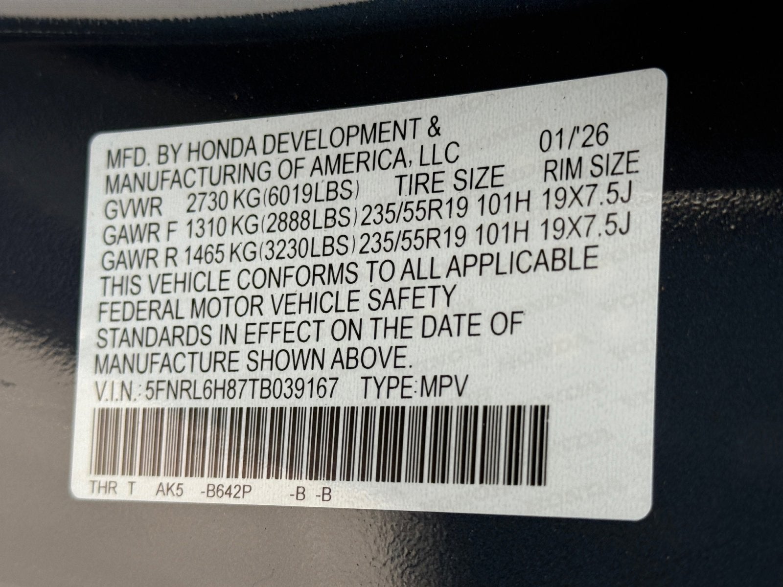 2026 Honda Odyssey Touring