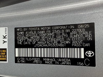 2025 Toyota Prius LE